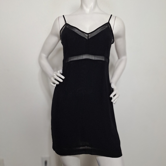 In Wear Dresses & Skirts - In Wear Black Witchy Romantic V-Neck Sheer Mesh Y2K Sleeveless Mini Dress Size 6